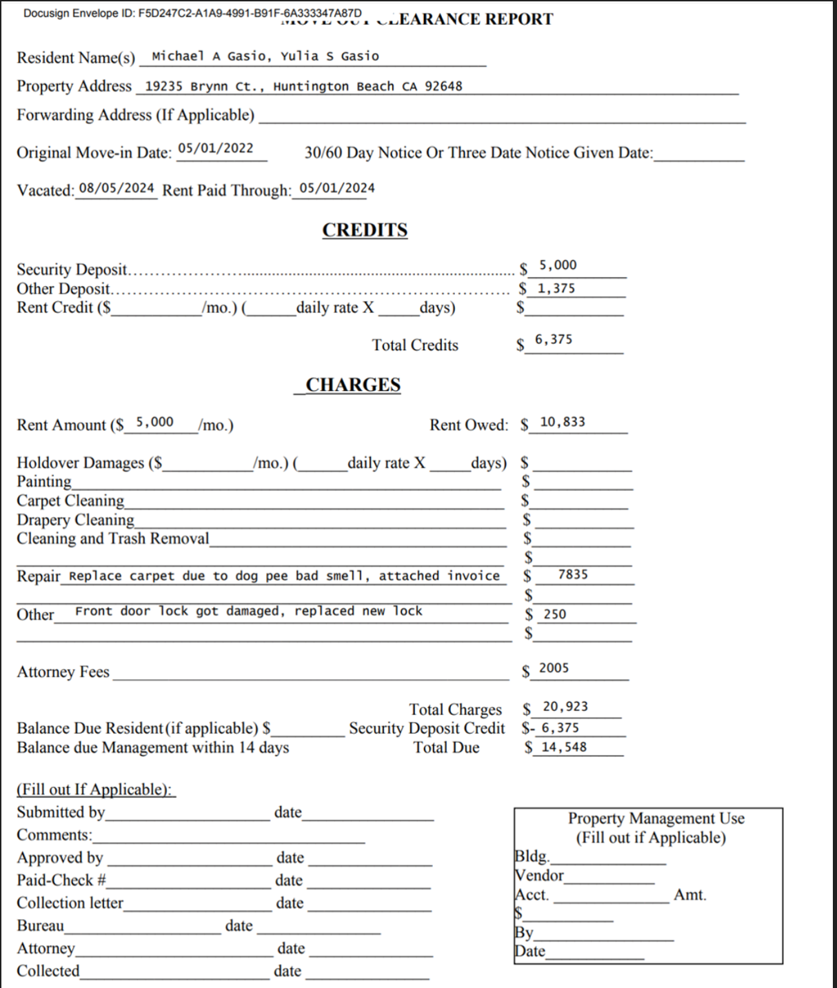 Exhibit T98 Clearance Report