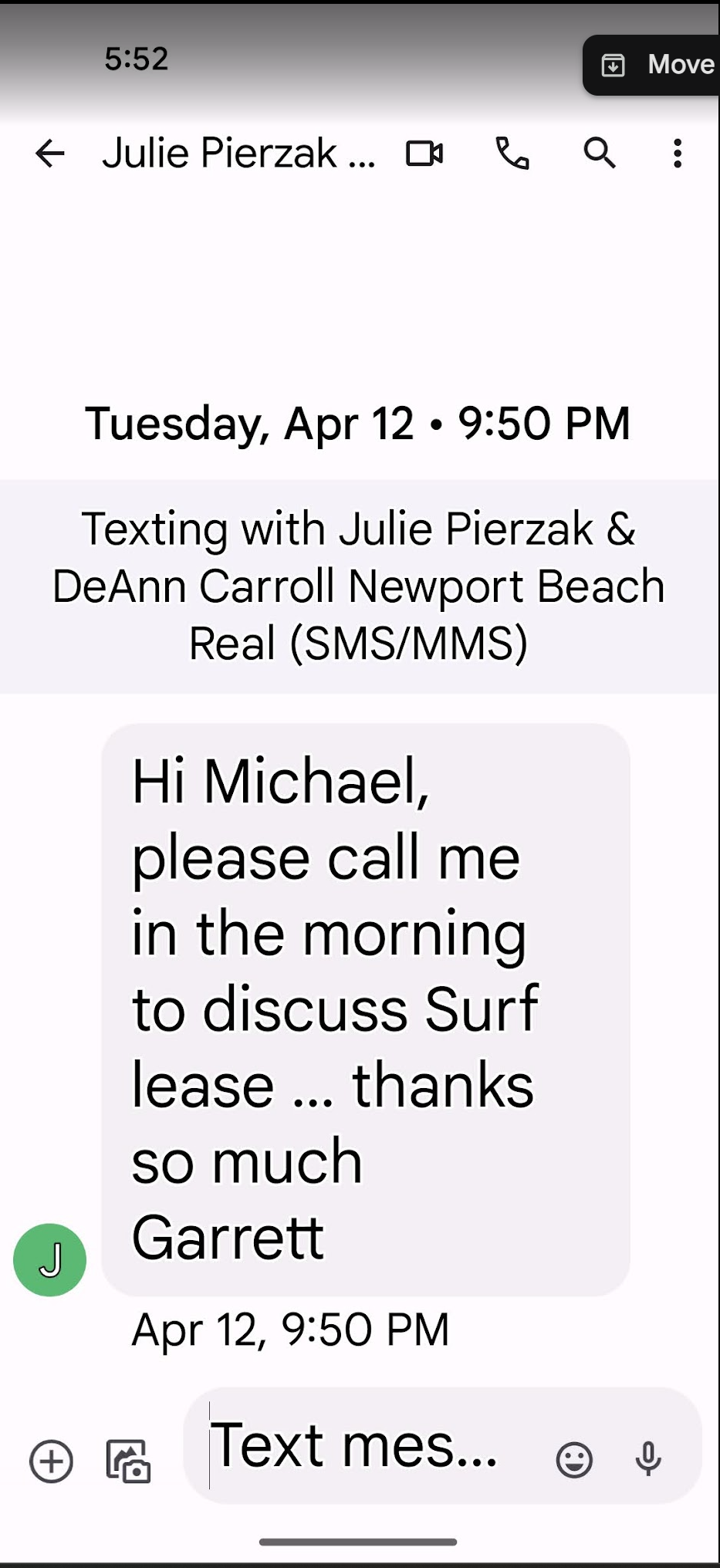 April 12 message from Julie Pierzak Newport Beach Real