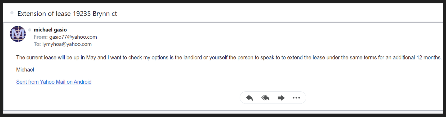 Tenant offer to renew lease at same terms