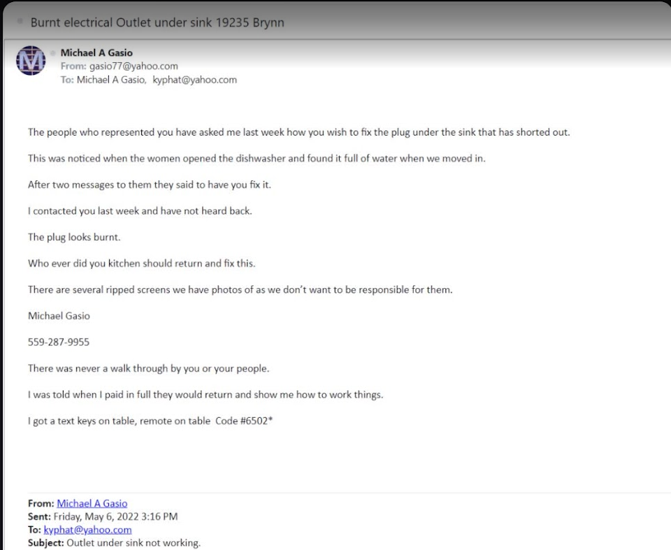 Water-damaged Wall Area